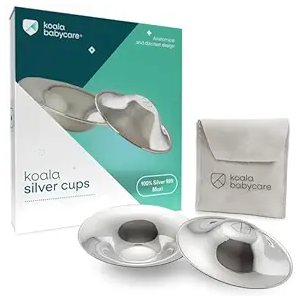 Koala Babycare The Original Nursing Cups 100% Silver – Nipple Shields for Nursing Newborn  Breastfeeding Essentials Protect and Soothe Cracked Nipples  Maxi Size