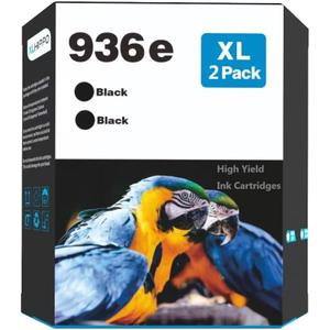 936e Black Replacement for HP 936e 936 Black Ink Cartridge for HP Printers 9125e 9120e Series, for OfficeJet Pro 9130e 9135e 9730e 9120 9130 (2 Pack 936XL Black)