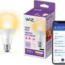 WiZ 100W Eq. (14.5W) A21 Soft White LED Smart Bulb - Pack of 1 - E26- Indoor - Connects to Your Existing Wi-Fi - Control with Voice or App + Activate with Motion - Matter Compatible