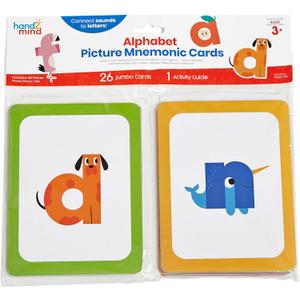 hand2mind Alphabet Picture Mnemonic Cards, ABC Flashcards for Kids, Classroom Alphabet Cards, Early Learning Flash Cards, Letter Recognition, Montessori Alphabet Cards, Toddler Learning Activities