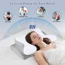 Cervical Neck Pillow for Pain Relief, Ergonomic Contour Pillow, Orthopedic Memory Foam Neck Support Pillow for Side, Back & Stomach Sleepers