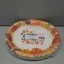 YQUQWN 50 PCS Oval Thanksgiving Paper Plates 12 x 10 Inch Heavy Duty Disposable Plates for Pumpkin Fall Harvest Holiday Thanksgiving Party Supplies Table Decor