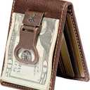 House of Jack Co. Bottle Opener Bifold Money Clip Wallet for Men, Front Pocket Card Holder with Exterior ID Window, Full Grain Cowhide Leather, Brown