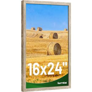 16x24 frame,Distressed Farmhouse Wood Pattern 16x24 poster frame,Display with Plexiglass,Horizontal and Vertical 24x16 frame,Wall Mount Dcor,Light Wood Grain,1Pack