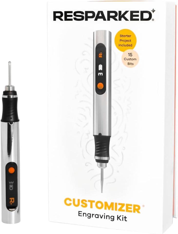 Resparked Customizer Special Edition Engraving Kit  DIY Starter Set with Engraving Pen, Bits & Materials  Create Personalized Keychains, Magnets & Metal Art  Giftable Craft Kit for Beginners