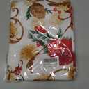 SASTYBALE Christmas Tablecloth Rectangle, Jacquard Fabric Christmas Table Cloth with Poinsettia Flowers, Spillproof Table Cover for Winter Holiday Dinner Decor (Rectangle, 60" x 84")