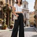 Women's Palazzo Pants for 29"/31" Flowy Travel Wide Leg Yoga Pants 2026 Ladies Casual Summer Loose Beach Lounge