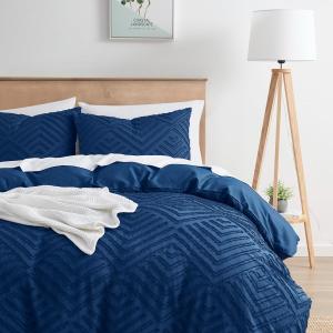 Boho Duvet Blue Bedding Set, 4 Pillow cases, Flat sheet, Fitted sheet, Comforter, King