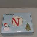 Christmas Stockings with Initials,20 Inches Large Knit Embroidered Letter Green White Christmas Stocking,Monogram Christmas Stocking for Famliy Holiday and Xmas Tree Fireplace (Letter N)