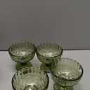 VanEnjoy Green Vintage Pressed Pattern Glass Ice Cream Cups/Dessert Bowls - Set of 4,12 Oz