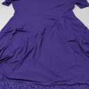 LALAGEN Womens Plus Size Lace Cold Shoulder Casual Long Plain Evening Party Maxi Dress, Purple, X-Large