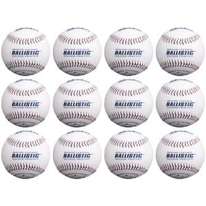 Baden Ballistic Leather Pitching Machine Baseballs | Durable Leather Construction for Consistent Performance, 11-Pack