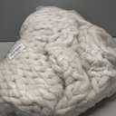 Admitrack Chunky Knit Blanket Throw, 100% Hand Knit Chenille Throw Blanket for Sofa & Home Decor, Soft and Cozy Knitted Throw Blankets (Ivory40"x50")