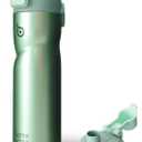 BOTTLE BOTTLE Insulated Water Bottle 24 oz with Handle and Flip Tops Lids Stainless Steel Water Bottle Push Button Lid Leak proof Portable for Running Travel Sports Hiking green