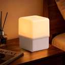 JJ&RY Cool Lift Touch Lamps for Nightstand, Cordless Warm Night Light for Baby Nursery/Sleep Aid, Dimmable/2600K Amber/2000mAh Rechargeable, Small Bedside Nightlight for Kids and Adults' Bedroom