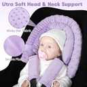 Infant Car Seat Insert, HNHUAMING Baby Car Seat Head & Body Support with 2 Strap Pads, Ultra Soft Newborn Preemie Carseat Insert Cushion for Girls Boys, Fits Car Seat, Stroller, Swing, Bouncer, Purple