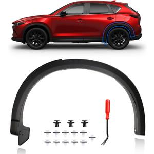 Driver Side Rear Fender Trim Fit for Mazda CX5 2022 2023 2024 2025,For Mazda CX5 Accessories, Textured Black Rear left Side Wheel Arch Fender Flares Molding Trim
