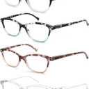 Reading Glasses Women Ladies Readers +3.25 Stylish Women's Magnifying Cheaters Glasses 4 Pack Lightweight Comfortable Fit