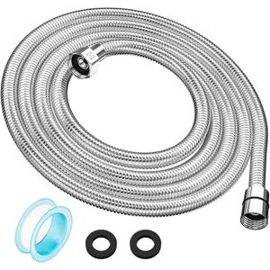 118" Shower Hose, Extra Long 304 Stainless Steel Handheld Shower Head Hose Extension/Replacement, Flexible & Durable, G1/2 Universal Insert & Nut