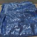 ShinyBeauty Baby Blue Sequin Backdrop Curtain 5FTx10FT Glitter Backdrop for Parties Shimmer Photo Booth Drapes Sparkle Sequence Fabric Background for Baby Shower Reception