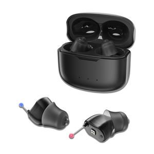 Invisible Hearing Aids, CIC Digital Rechargeable Hearing Aids for Seniors & Adults with Noise Cancelling,Portable For Adults Small and Tiny (Black)