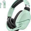 Wireless Gaming Headset with Noise Canceling Microphone for PS5, PC, PS4, 2.4G/Bluetooth Gaming Headphones with USB and Type-c Connector, Wired Mode for Controller (Green)