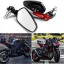 Red 7/8" Bar End Motorcycle Mirror Rearview CNC Motorcycle Mirrors Compatible With Honda GROM MXS125 CB500F Yamaha MT-03 MT-07 FZ-07 MT-09 MT-10 Z125 pro Z650 Z750 and More