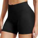 VOYJOY Women Workout Impact Shorts 2.5"/ 3.6"/ 4.5"/ 6" Scrunch Butt Lifting Gym Seamless Booty Biker Shorts (Black, S)