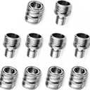 Stainless Steel Garden Hose Quick Connect Fittings Set, 3/4 Inch GHT Quick Connect Hose Fittings, Water Hose Quick Connect Fittings, Quick Release Connectors for Hoses and Sprayers (5PCS)