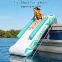 Inflatable Pontoon Waterfall Slide for Adults & Teens, Heavy Duty Boat Waterfall Water Slide with Air Pump, Portable Summer Lake Float Slide for Most Pontoon Boats, Professional Grade Boat Accessory