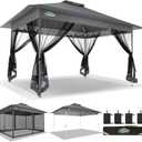 COBIZI 10x15 FT Pop up Gazebo on Clearance - Outdoor pop up Heavy Duty Canopy Tent,carpas para Patio, Screen Tents with Portable Carry Bag, Patio Gazebos for Camping, Garden, Deck, Backyard, Darkgrey