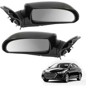 Left Driver&Right Passenger Side Mirror For Hyundai Sonata 2006 2007 2008 2009 2010 2pcs Black Door Mirror Assembly With Power Adjustment Glass/Heated Replace 876200A000 HY1320149 876100A000 (5 Pins)