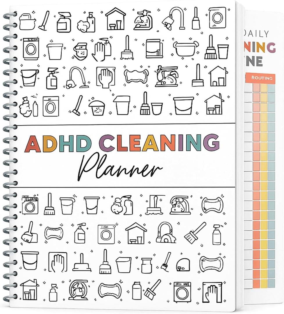 ADHD Cleaning Planner for Adults  Undated Daily, Weekly & Monthly Cleaning Schedule & Checklist  Household Chores Organizer Notebook for Home Management, Routine Tracking & Family Cleaning Tasks