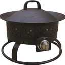 Bond Manufacturing 67836 54,000 BTU Aurora Camping, Backyard, Tailgating, Hunting and Patio. Locking Lid & Carry Handle Portable Steel Propane Gas Fire Pit Outdoor Firebowl, 18.5", Bronze