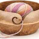 Birthday Gifts for Women Wooden Yarn Bowl Knitting Bowl Large Crochet Yarn Holder Handmade Crocheting Accessories and Supplies Organizer 7 x 3 (Natural)
