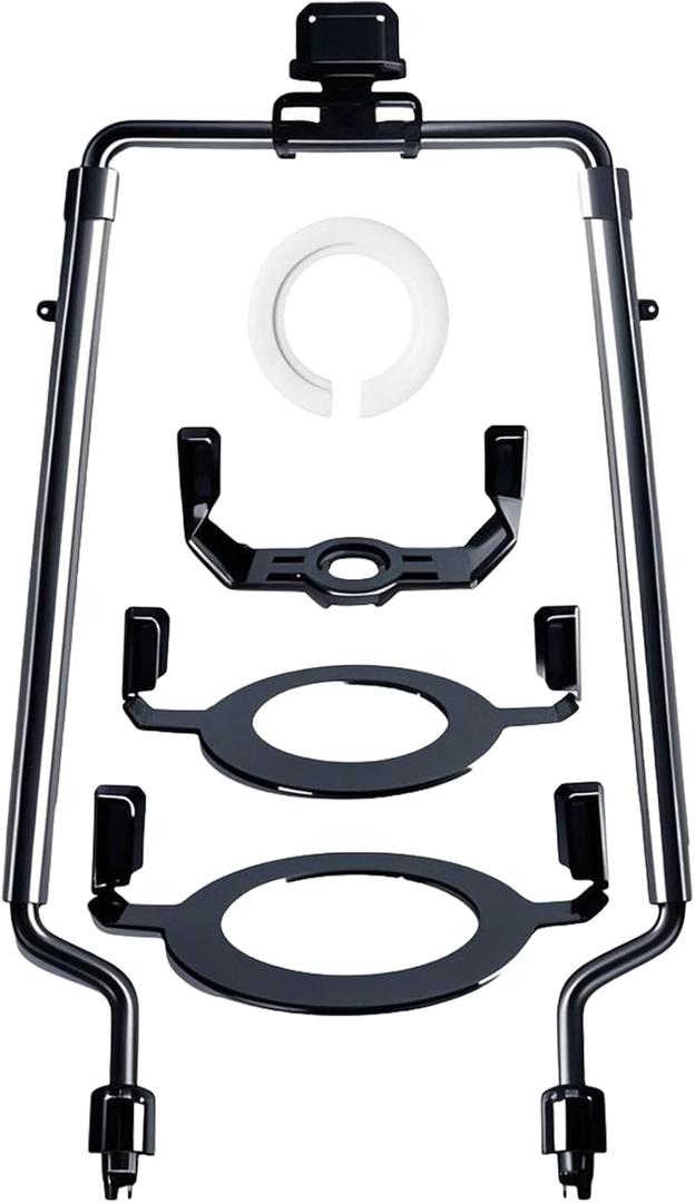 Lamp Shade Harp Holder for Spider Lampshade,7/8/9/10 Inch Height Adjustable,3/8" Standard Saddle,E14/E26/E27 Light Base UNO Fitter Adapter Converter,Lamp Kit and Parts,Lamp Harp (Black)