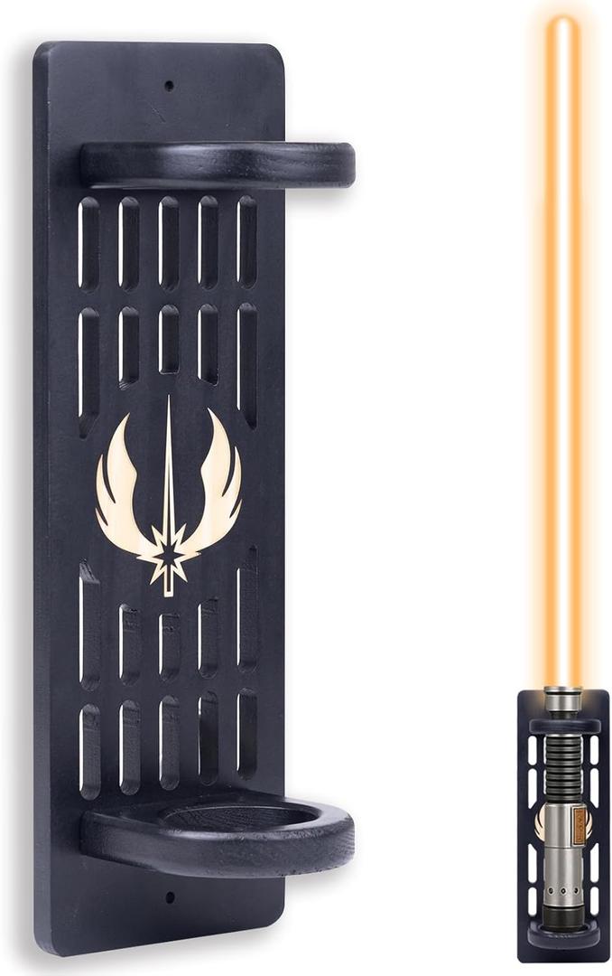 Wooden Lightsaber Stand Display,Lightsaber Holder Wall Mount,Suit for Katana,Sword,Light Saber,Ideal Gift for Lightsaber Collector