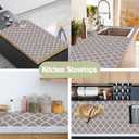 Drawer and Shelf Liner for Kitchen Cabinet: 23.6 in X 20 Ft Non Slip Waterproof Shelf Paper Non Adhesive Refrigerator Liners Gray Quatrefoil Easy Liners for Bathroom Cupboard with Knife Tape Measure