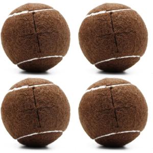 Magicorange 4 PCS Precut Walker Tennis Balls for Furniture Legs and Floor Protection, Heavy Duty Long Lasting Felt Pad Glide Coverings (2.5 inch, Brown)