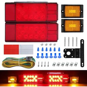 Gonice Submersible Boat Trailer Light Kit - Super Bright LED Trailer Lights, Ideal for Camper Truck RV Snowmobile Under 80" - DOT Compliant, IP68 Waterproof