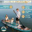 UPWELL 11'6"×35" Extra Wide Inflatable Paddle Board, Stand Up Paddle Board with Kayak Seat, Sup Paddle Boards for Adults, Sequoia Green