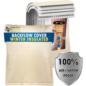 Backflow Preventer Insulation Cover, (5F) Actgan 16"X20" 5 Layers Outdoor Pressure Vacuum Breaker Sprinkler Valve Faucet Cover for Winter Freeze Protection Beige
