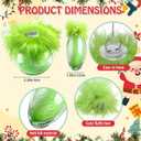 Soulchen 24 Pcs Lime Green Christmas Flat Ball Ornaments 2.36 Inch Green Flat Ball with Fuzzy Hair Hanging Ornament for Xmas Christmas Trees Fireplace Decorations, DIY Crafts