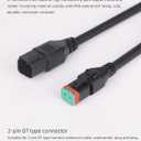 2-in-1 2ft Universal DT Style Splitter Wiring Harness, 2Pin Plug and Play Extension Connector Kit for LED Light Bar, LED Pod, Fog Lights, Driving Light Cubes Work Light