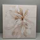 SEVEN WALL ARTS White Flower Wall Art Beige and Gold Blooming Flower Abstract Floral Artwork Print Poster for Living Room Bedroom Bathroom Home Office Wall Decor 24"x24"