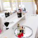 Crystal Dresser Tray, Mirror Glass Makeup Vanity Organizer Filled Crushed Diamond, 10" x 10" Round Jewelry Trinket Perfume Tray for Bathroom Bedroom, Home Decor, Hotel Banquet, Party (Silver)