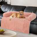 Wn's Day Luxurious Dog Couch Bed, Washable Calming Dog Couch Cover, Removable Couch Protector for Dogs, Waterproof Sofa Bed, Pet Bed Mats for Couch, Pet Couch Covers for Sofa(Pink, XXL) (XX-Large(51.1*41.3*6 In))
