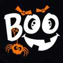 Women Halloween Shirts Spooky Boo Pumpkin Face T-Shirt Trick or Treat Party Short Sleeve (Black, XL)