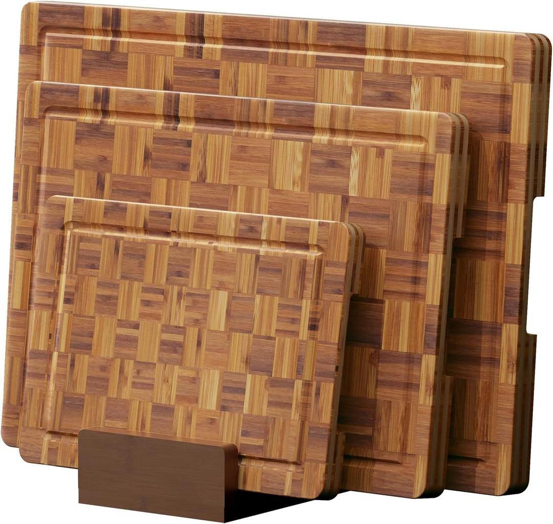 Large Cutting Board,Bamboo Wood Cutting Boards For Kitchen,3 Packs Chopping Board Set With Juice Groove, For Butcher Block,Vegetables,Fruits And Cheese