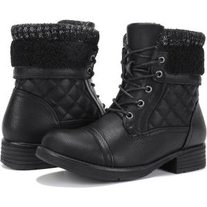 STQ Women's Combat Boots Lace up Ankle Booties, Size 10